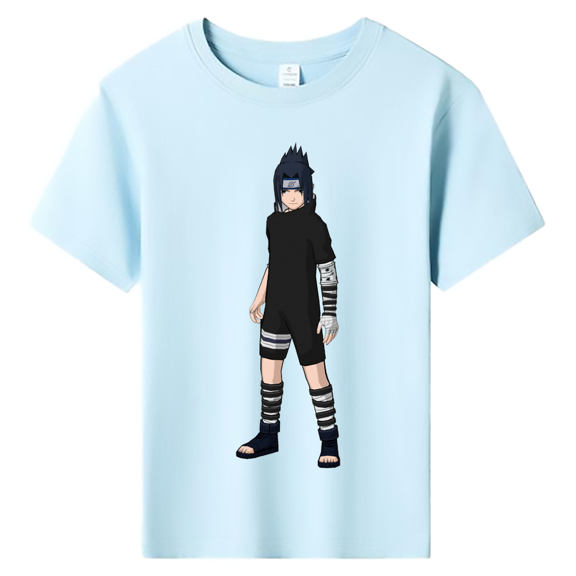（画像用） NARUTO -ナルト- うちは サスケ Uchiha Sasuke 綿100％キッズTシャツ（フロントプリント）